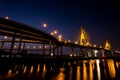 Night Scene Bhumibol Bridge, Thailand Royalty Free Stock Photo