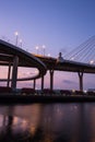 Night Scene Bhumibol Bridge, Thailand Royalty Free Stock Photo