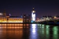 Night Scene of Big Ben and House of Parliament in London Royalty Free Stock Photo