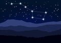 Night scene, Big Dipper above mountains Royalty Free Stock Photo