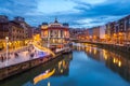 Night scene of bilbao old town, Spain