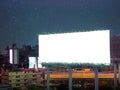 night scene of blank advertising big bilboard installed outdoor