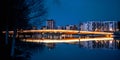 Night scene - Bridgde in Joensuu Royalty Free Stock Photo