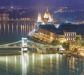 Night scene of Budapest city view Royalty Free Stock Photo