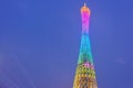 Night scene canton tower in china