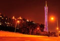 Night scene canton tower in china