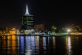 Night scene of Caverton Heliport and The Civic Center Towers Victoria Island, Lagos Nigeria