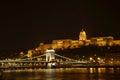 The night scene of Chain Bridge at Budapest.