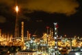 Night scene of chemical plant Royalty Free Stock Photo