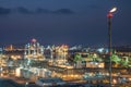 Night scene of chemical plant Royalty Free Stock Photo