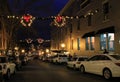 Night scene during Christmas season,Caroline Street,Saratoga,New York,2015