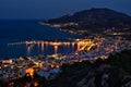 Night scene cityscape panorama in Zakynthos Greece