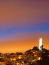 The night scene of coit tower Royalty Free Stock Photo