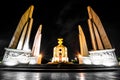 Night scene of democracy monument in bangkok, thailand Royalty Free Stock Photo