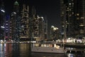 A night scene of the Dubai Marina skyline Royalty Free Stock Photo