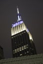 Night scene of the Empire State Building in New York, USA Royalty Free Stock Photo