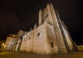 Night scene of famous Avila cathedral, Castilla y Leon, Spain. Royalty Free Stock Photo