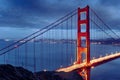 Night scene with famous Golden Gate Bridge Royalty Free Stock Photo