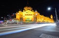 Night scene of Flinders street station, Melbourne Royalty Free Stock Photo