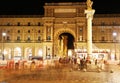 Night scene of Florence or Firenze city Tuscany Italy - piazza della Repubblica - long exposure photography Royalty Free Stock Photo