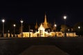 Night scene of front area of the Royal Palace, Preah Barum Reachea Veang Nei Preah Reacheanachak Kampuchea in Phnom Penh, Cambodia