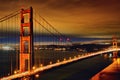 Night scene of Golden Gate Bridge Royalty Free Stock Photo