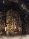 Gothic wall with an ornamented window