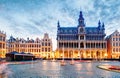 Night scene of the Grand Place, the focal point of Brussels, Belgium Royalty Free Stock Photo