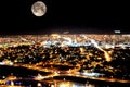 A night scene of Hail city from vantage point, Saudi Arabia.