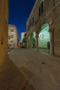 Night scene of historical town Pienza in Tuscany, Italy Royalty Free Stock Photo