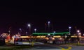 TD Ameritrade Park Men`s College World Series at Fahey Street Omaha Nebraska at night