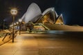 Night scene Sydney Opera House Sydney New South Wales Australia. Royalty Free Stock Photo