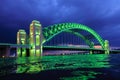 Modern bridge night scene Royalty Free Stock Photo