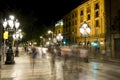 Night scene La Rambla Barcelona