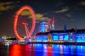 London Eye and County Hall in London at Night