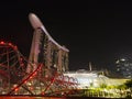 Night scene of the Marina Bay Sands at Marina Bay, Singapore Royalty Free Stock Photo