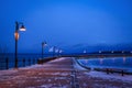 Night scene of the marina dock at Cold Lake, Alberta