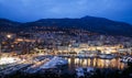 Night scene of Monaco Bay Royalty Free Stock Photo