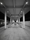 Night scene with monochrome style of Wuhu Railway Station Royalty Free Stock Photo