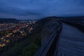 Night scene at old fortress. Nightscape of the medieval fortress Ovech near Provadia, Bulgaria Royalty Free Stock Photo