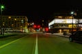 Night scene Omaha Street in downtown Omaha Nebraska at the Convention Center