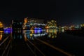 Night scene Oriental hotel on the five cowries creek Lagos Nigeria