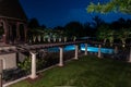 Night Scene with Outdoor Patio and Poor Royalty Free Stock Photo