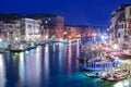 Night scene over the canal in Venice, Italy Royalty Free Stock Photo