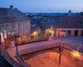 Night scene over old city of Sibiu