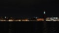 Night scene panorama of Stockholm city hall in Sweden Royalty Free Stock Photo