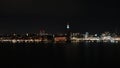 Night scene panorama of Stockholm city hall in Sweden Royalty Free Stock Photo