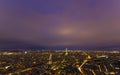 night scene of Paris city with Eiffel Tower Royalty Free Stock Photo