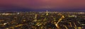 night scene of Paris city with Eiffel Tower Royalty Free Stock Photo