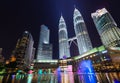 Night scene of Petronas Twin towers Royalty Free Stock Photo